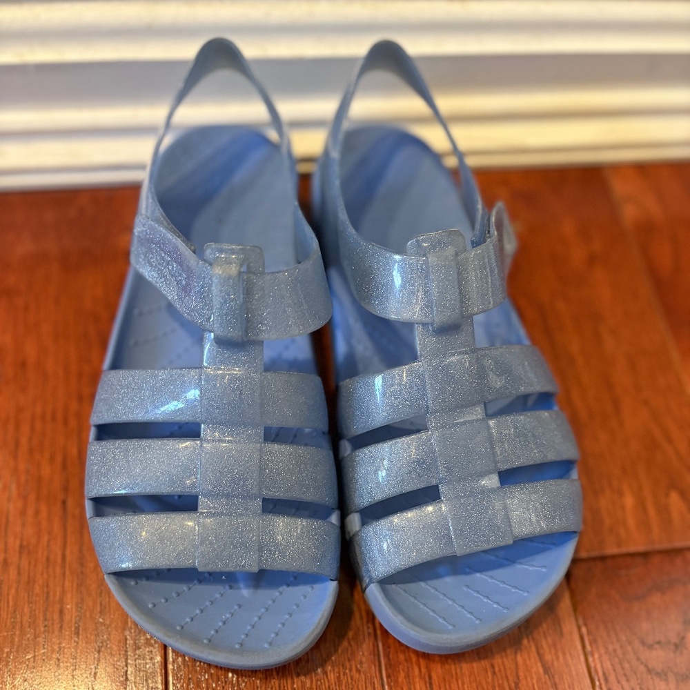 Crocs Kids Isabella Glitter Sadal Elemental Blue Size J5 (big kids) EUC